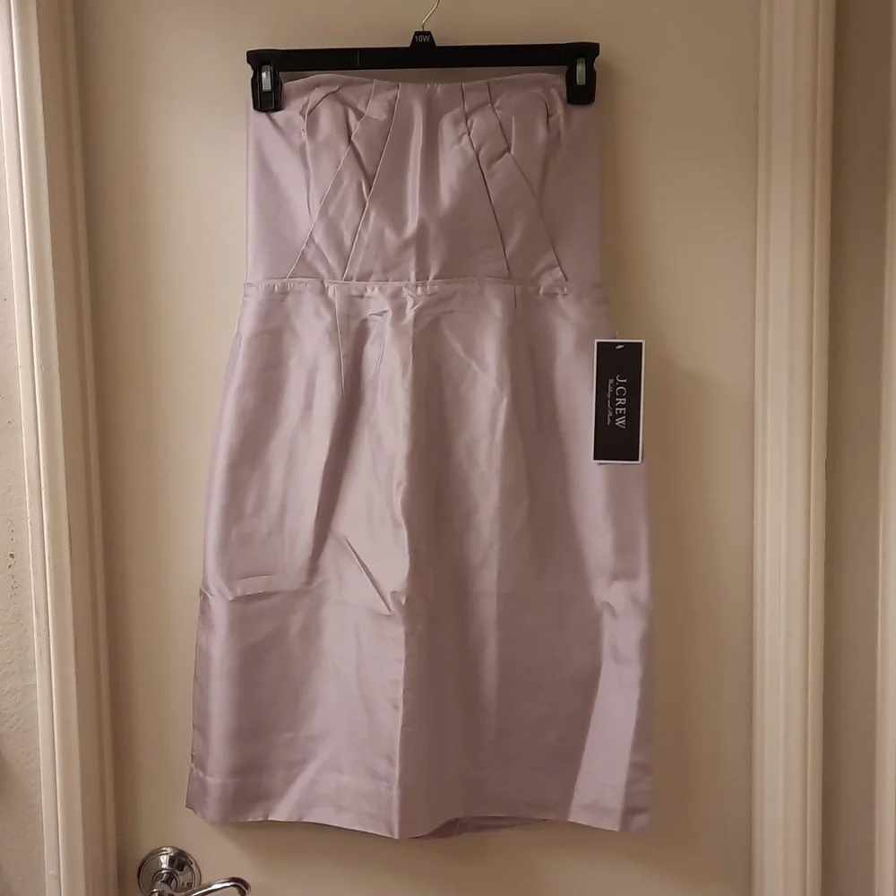 NWT, J. Crew Alexia Silk Slub Strapless Dress